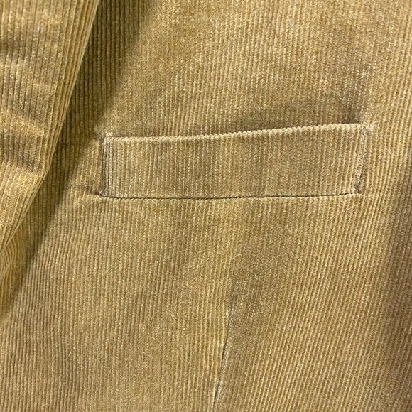 Vtg Tasso Elba Corduroy Camel Blazer Sport Coat Elbow Patch Men M 39-41 Academia - Picture 9 of 15